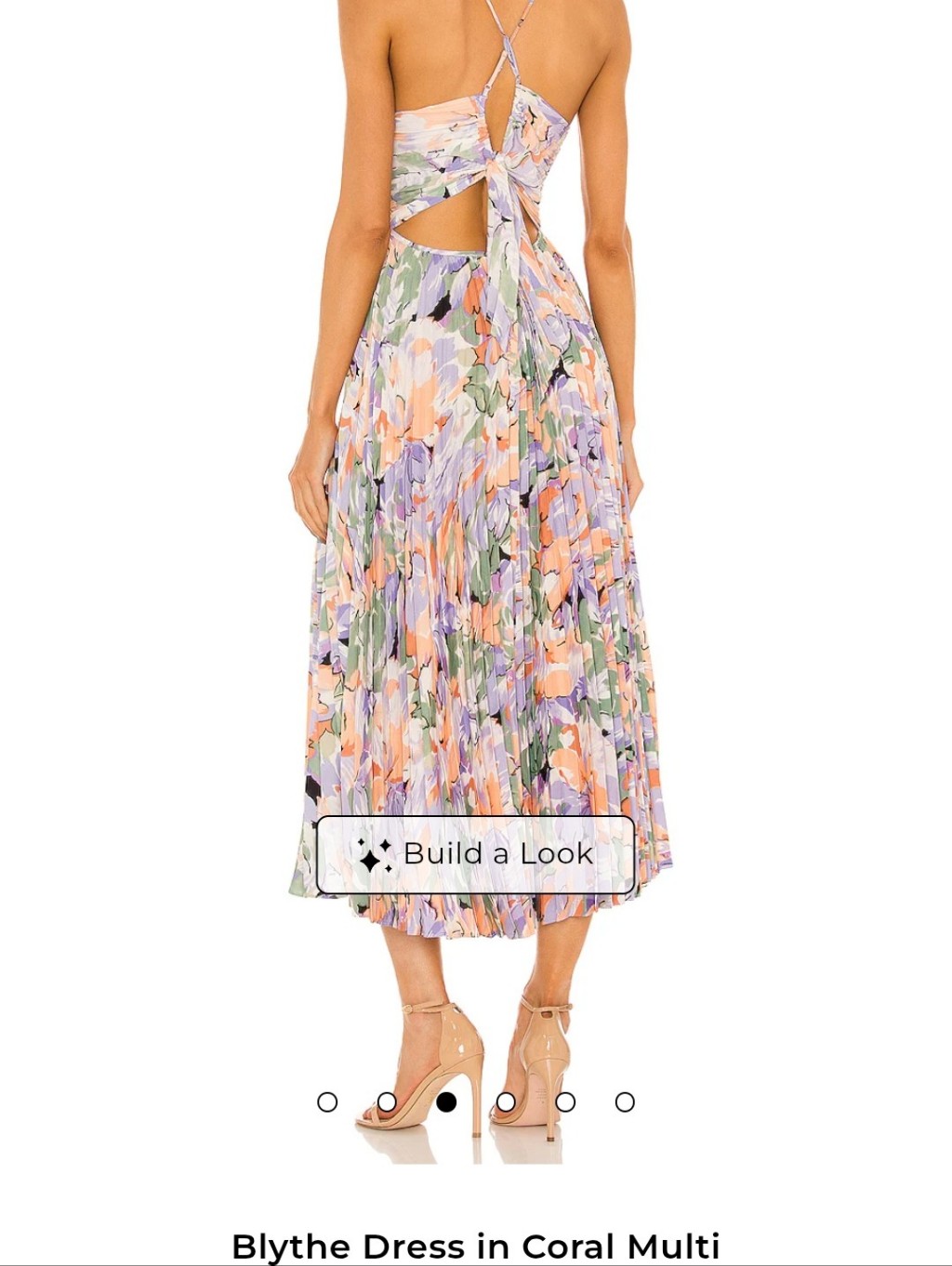 Astr Pleated Floral Midi Dress In Coral, Lavender & Green
